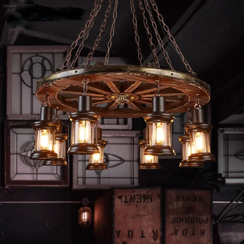 Wheel Pendant lights Metallic luster Hanging Lamps.