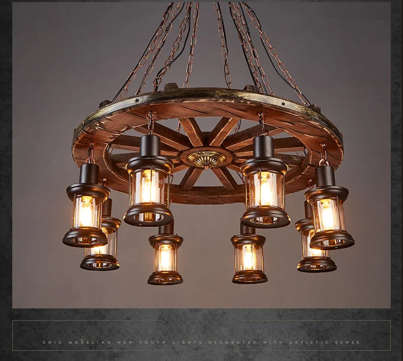 Wheel Pendant lights Metallic luster Hanging Lamps.