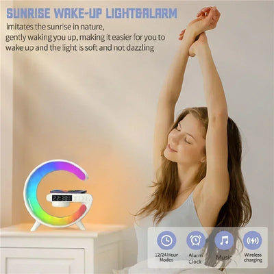 Atmosphere Light Wireless Charger Speaker Clock.