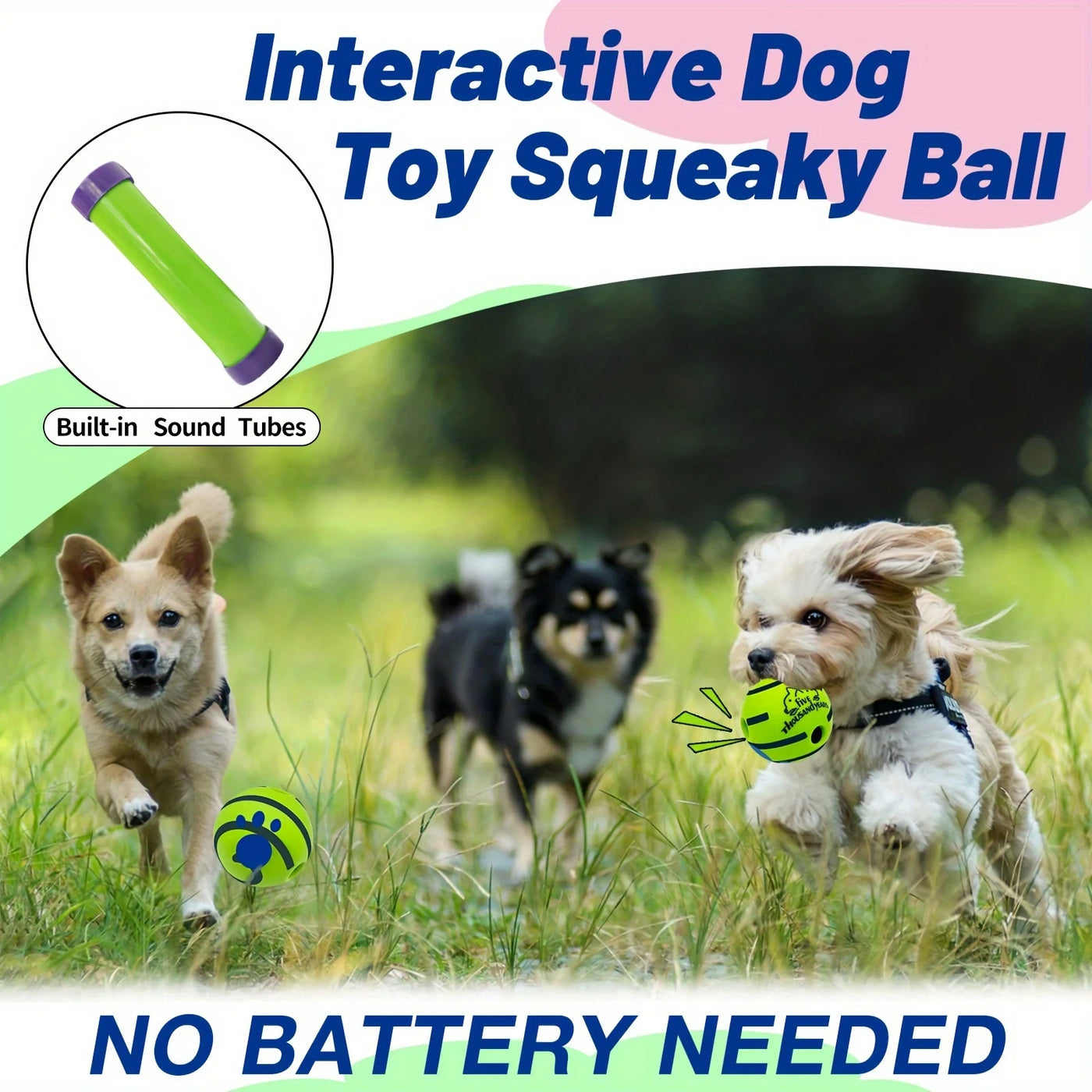 Squeaky Giggle Wobble Ball - Durable, Interactive Chew Toy.