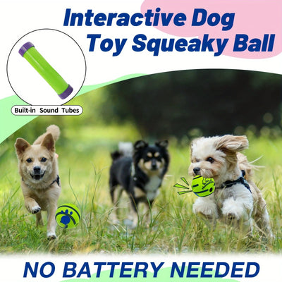 Squeaky Giggle Wobble Ball - Durable, Interactive Chew Toy.