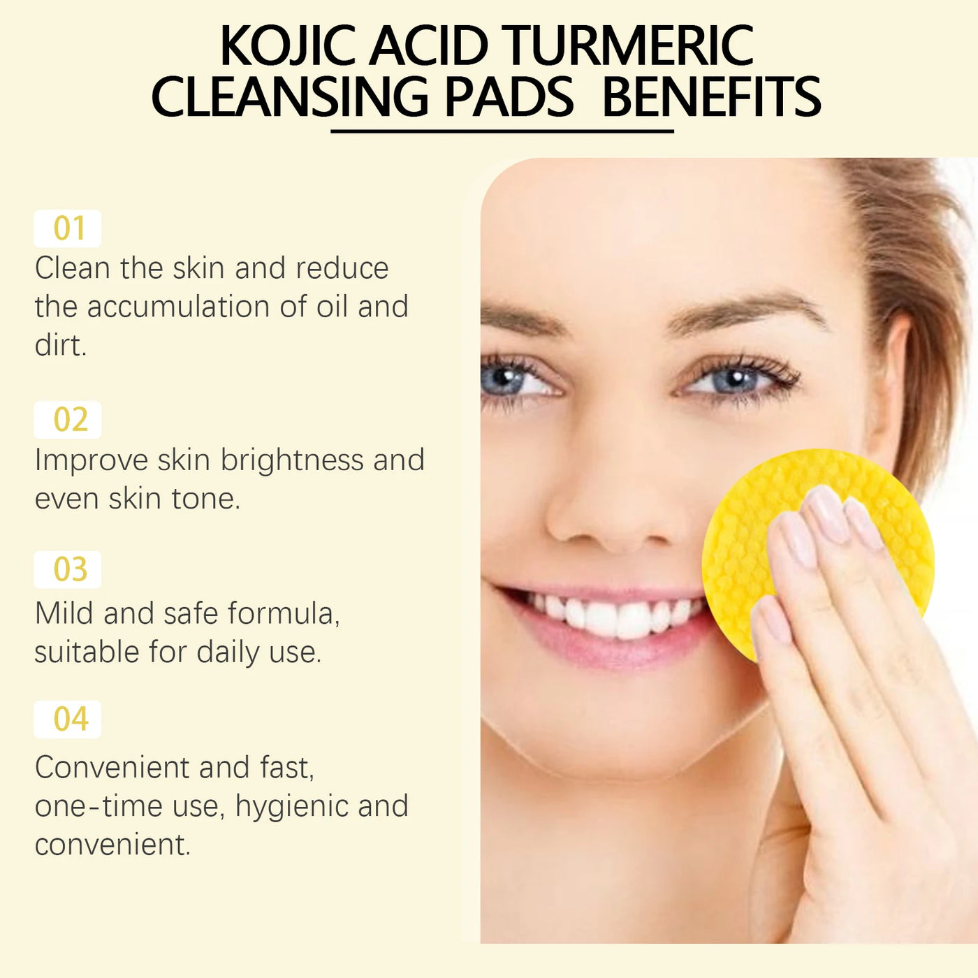 Turmeric Kojic Acid Cleansing Pads Exfoliating Pads.