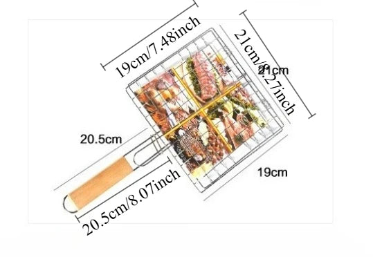 Stainless Steel Folding Grill Basket.