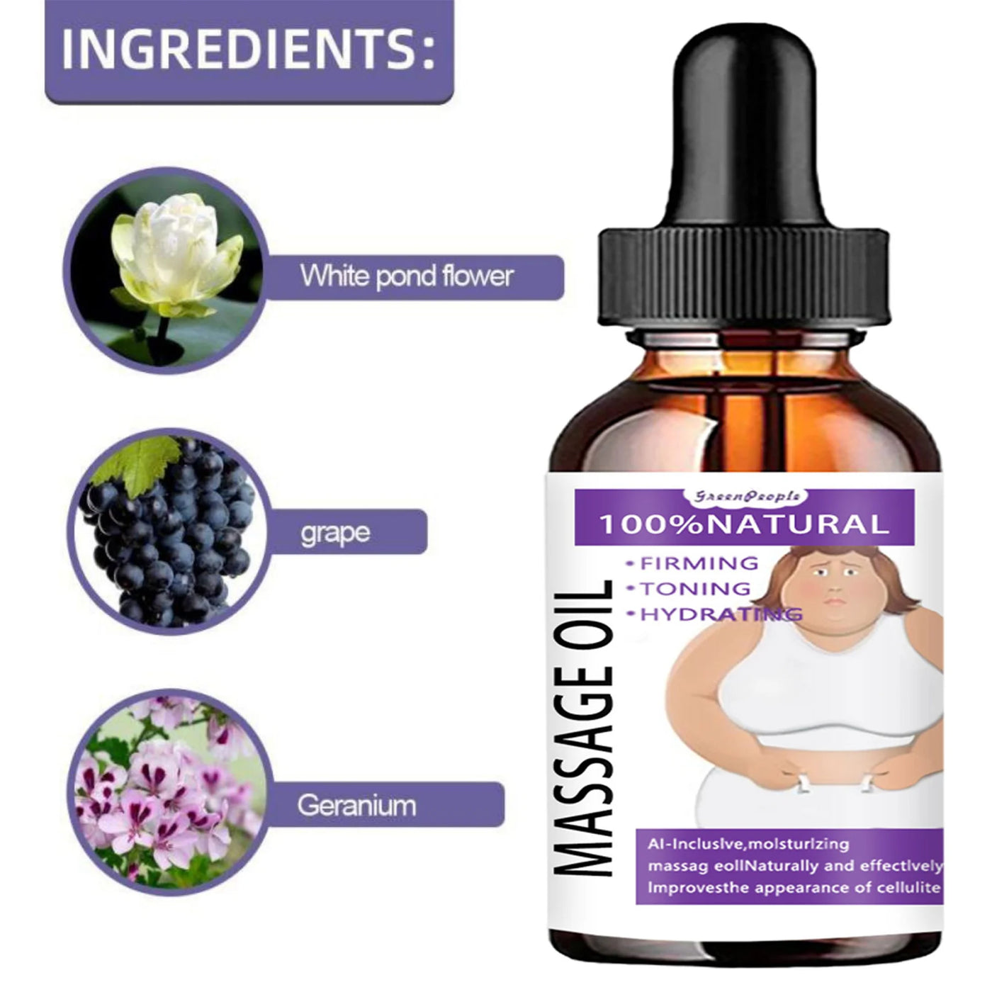Massage oil Effectively improving the appearance of adipocytes.