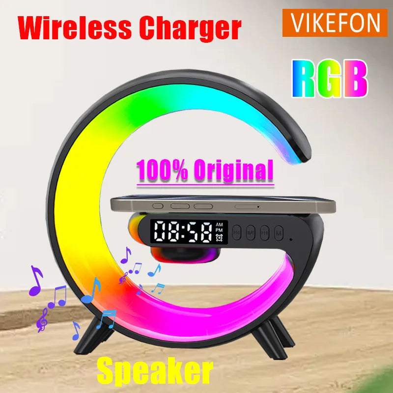 Atmosphere Light Wireless Charger Speaker Clock.