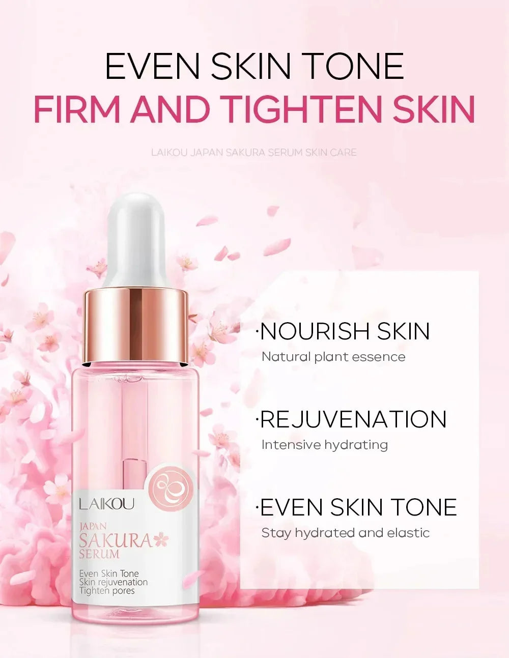 Japan Sakura Wrinkle Remover Face Serum Cream Anti-Aging Fade.