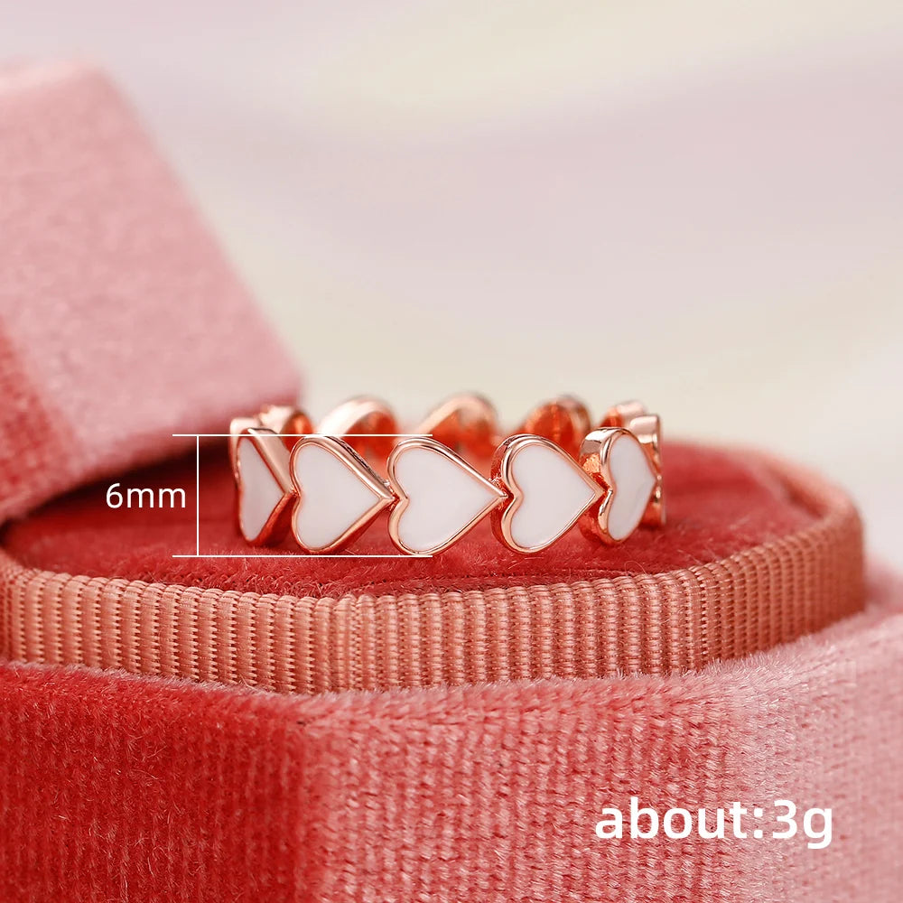 Heart Rings Rose Gold Color.