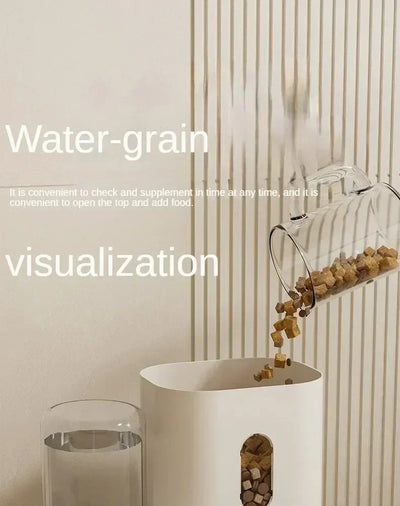 Automatic Feeder Bowl with Water Fountain.