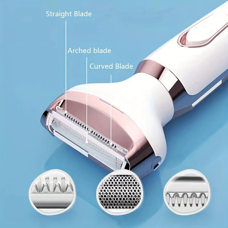 4 In 1 Electric Lady Shaver, Body Hair Removal Epilator, Painless.