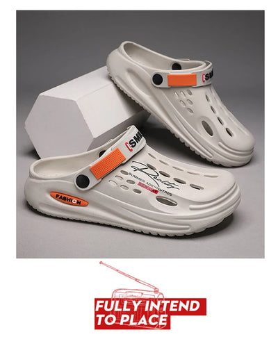 Men Clogs Soft Sole Breathable Beach Slippers.