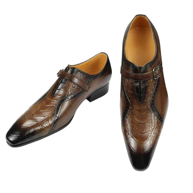 Deluxe Trendy Men's Leather Brogue Shoes.