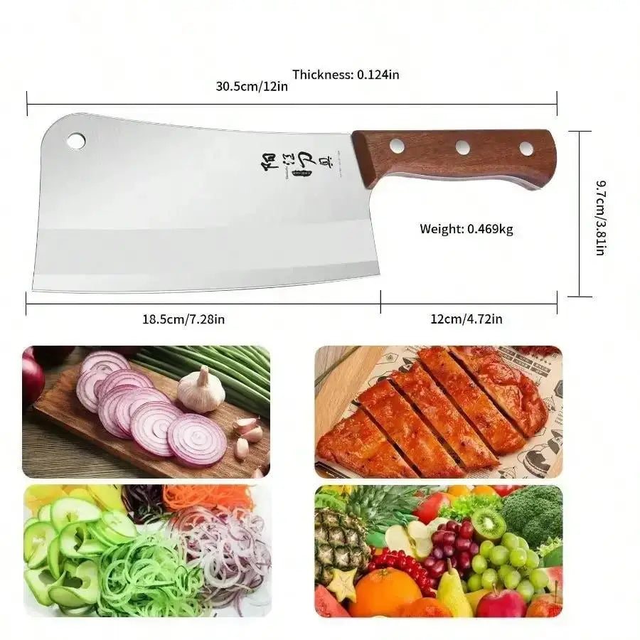 Heavy-Duty Butcher's Bone Cutting Knife.
