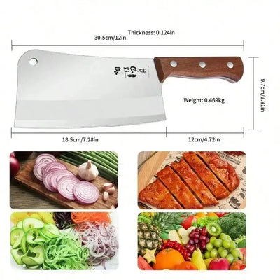 Heavy-Duty Butcher's Bone Cutting Knife.