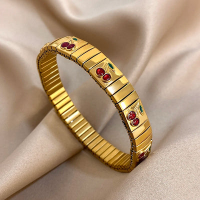 Pepper Cherry Pendant Elastic Bangles Bracelets.