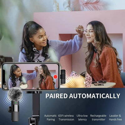 Wireless Lavalier Microphone Audio Video Recording.