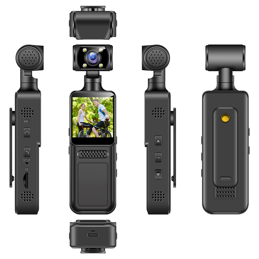128GB 4K Ultra HD Action Mini Camera 180 Rotatable Vlog.