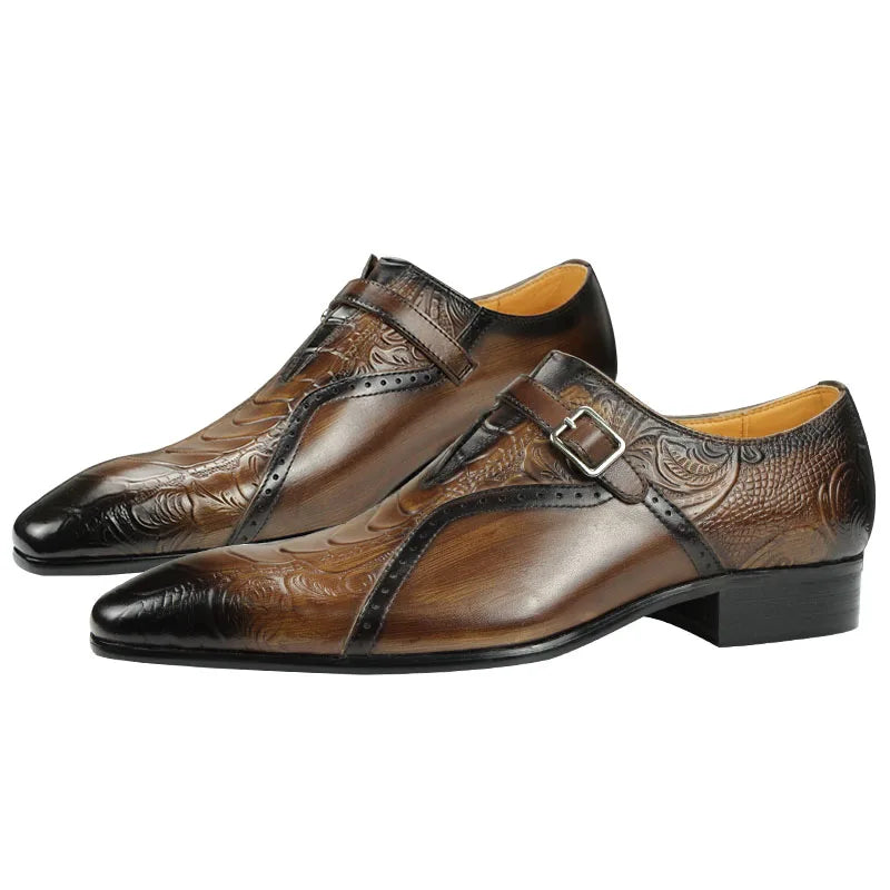 Deluxe Trendy Men's Leather Brogue Shoes.