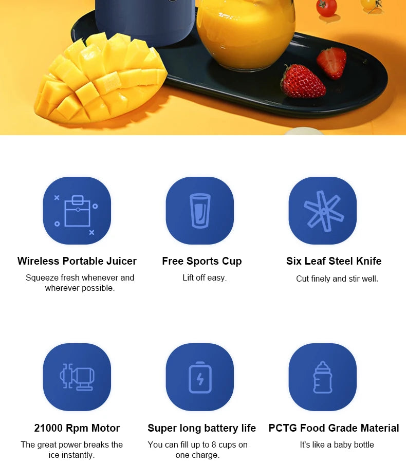 Portable Juicer Cup Smoothie Fruit Blender.