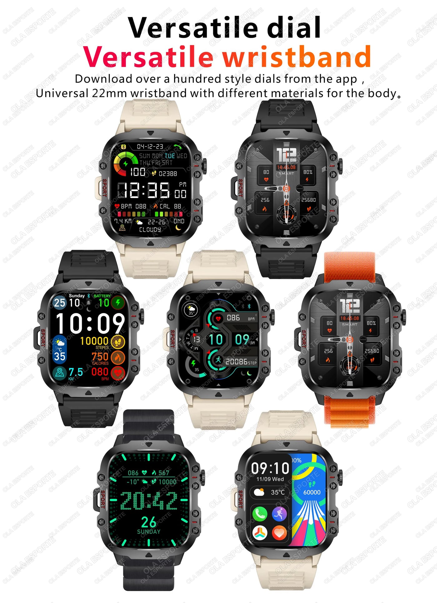 Military Smart Watch Sports Fitness Tracker.