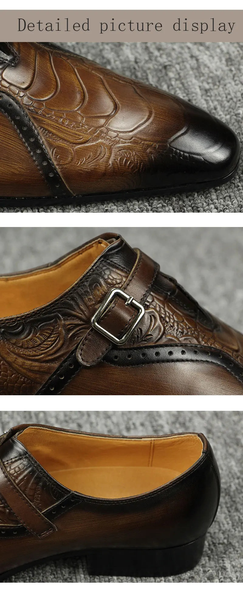 Deluxe Trendy Men's Leather Brogue Shoes.