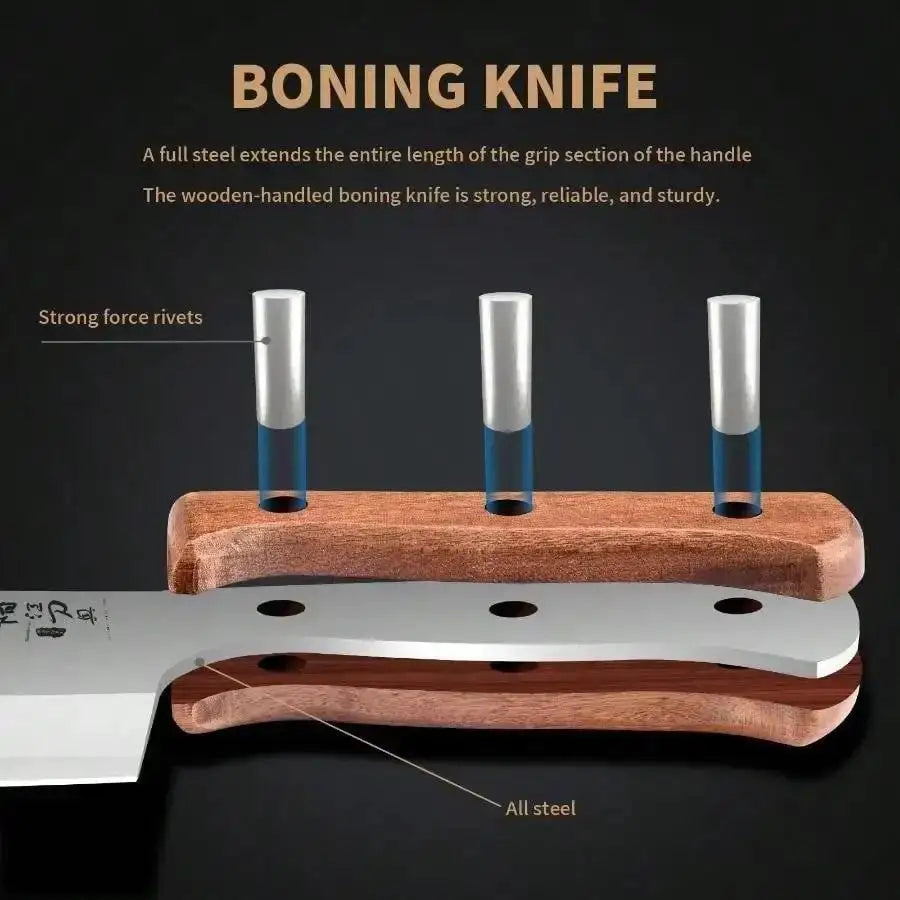Heavy-Duty Butcher's Bone Cutting Knife.