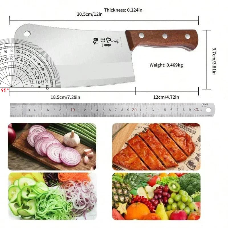 Heavy-Duty Butcher's Bone Cutting Knife.
