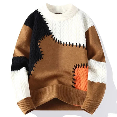 Trendy Men's Loose-Fit Knitted Sweater.
