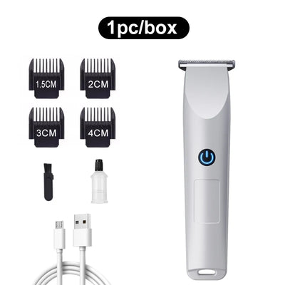Adjustable cutter head with USB charging for electric hair clipper.