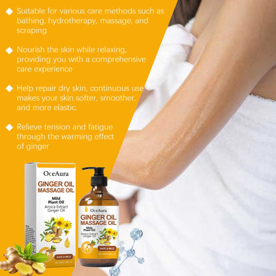 Body Relaxing Essential Oil Ginger Massage Oil Improve Rough Dry Skin.