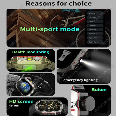 Military Smart Watch Sports Fitness Tracker.