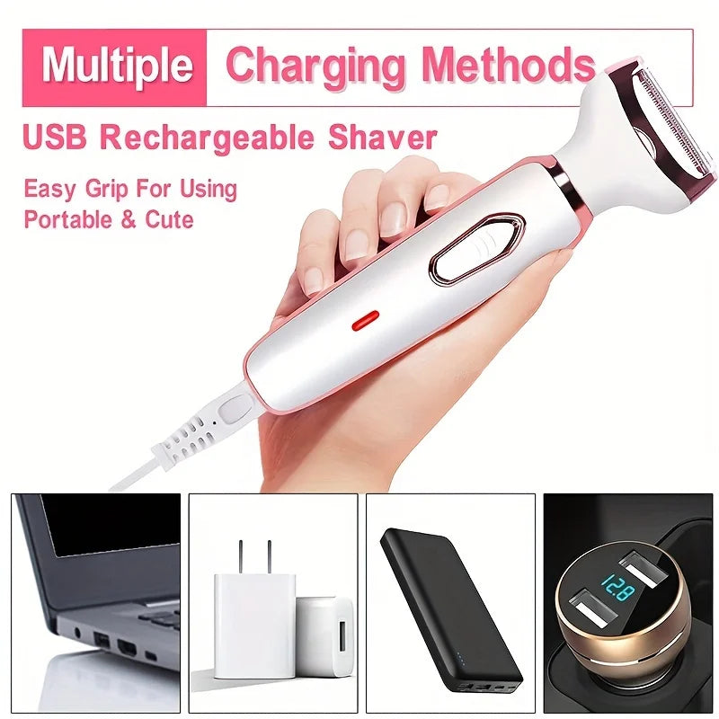 4 In 1 Electric Lady Shaver, Body Hair Removal Epilator, Painless.