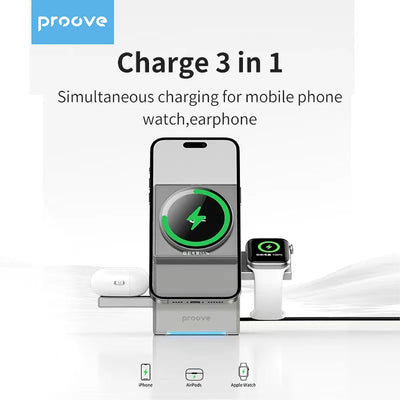 Qi2 3-in-1 Wireless Charger with Auto-Rotating Magic Cube.