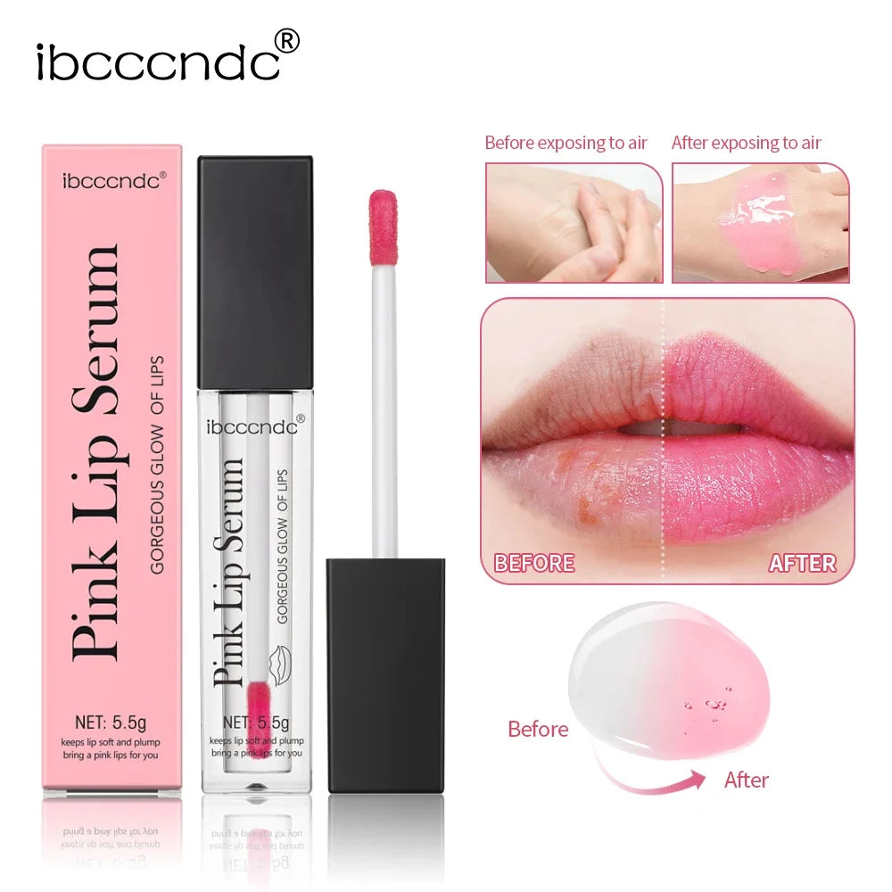 Natural pink serum lipstick.