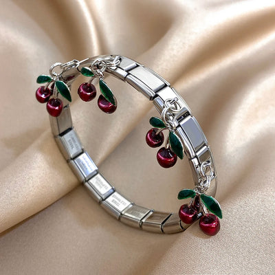 Pepper Cherry Pendant Elastic Bangles Bracelets.