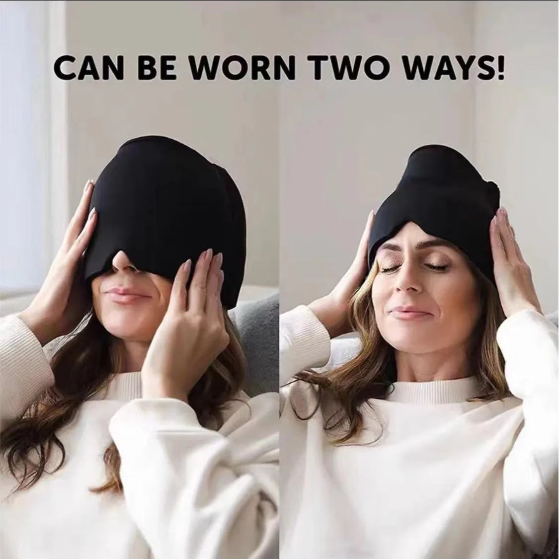 Migraine Relief Hat headache hat Gel Hot Cold Therapy.