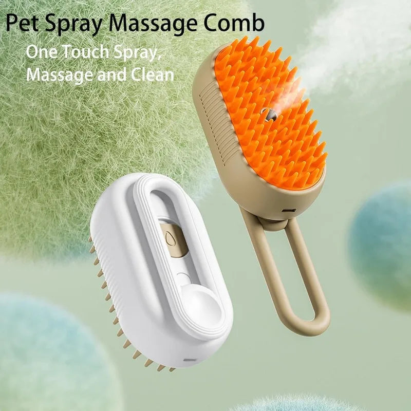 Steamy Dog Brush Electric Spray Cat Hairbrush.
