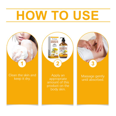 Body Relaxing Essential Oil Ginger Massage Oil Improve Rough Dry Skin.