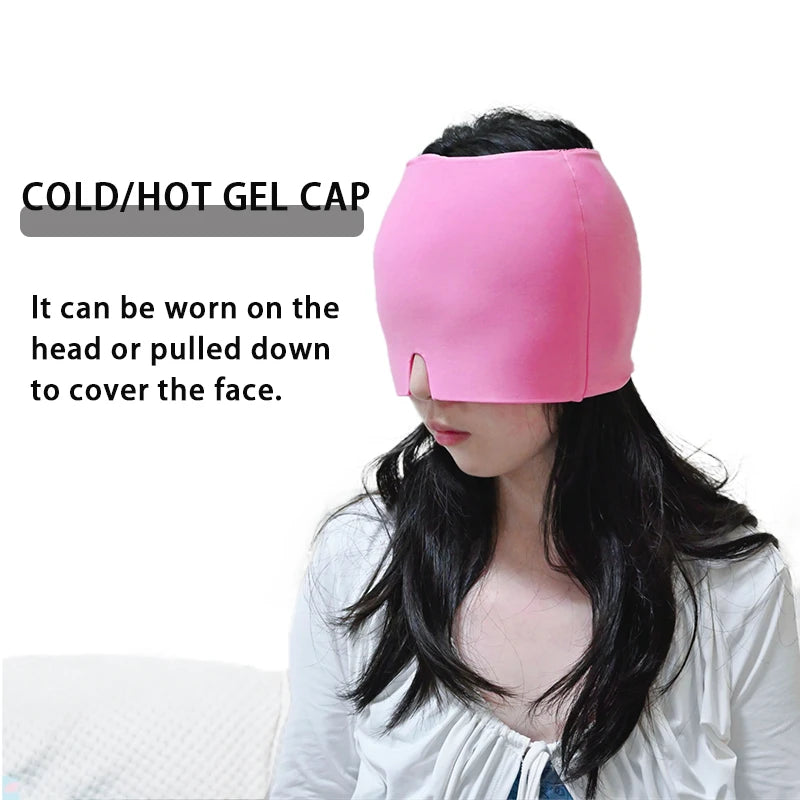 Head Massager Cap Gel Hot Cold Therapy.