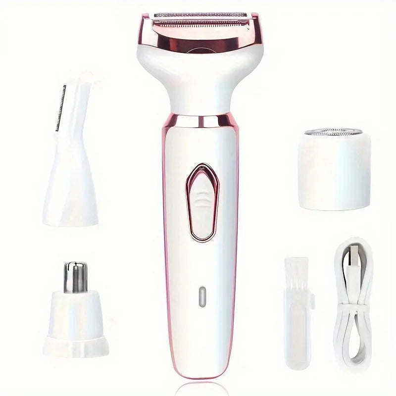 4 In 1 Electric Lady Shaver, Body Hair Removal Epilator, Painless.