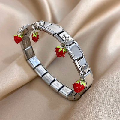 Pepper Cherry Pendant Elastic Bangles Bracelets.