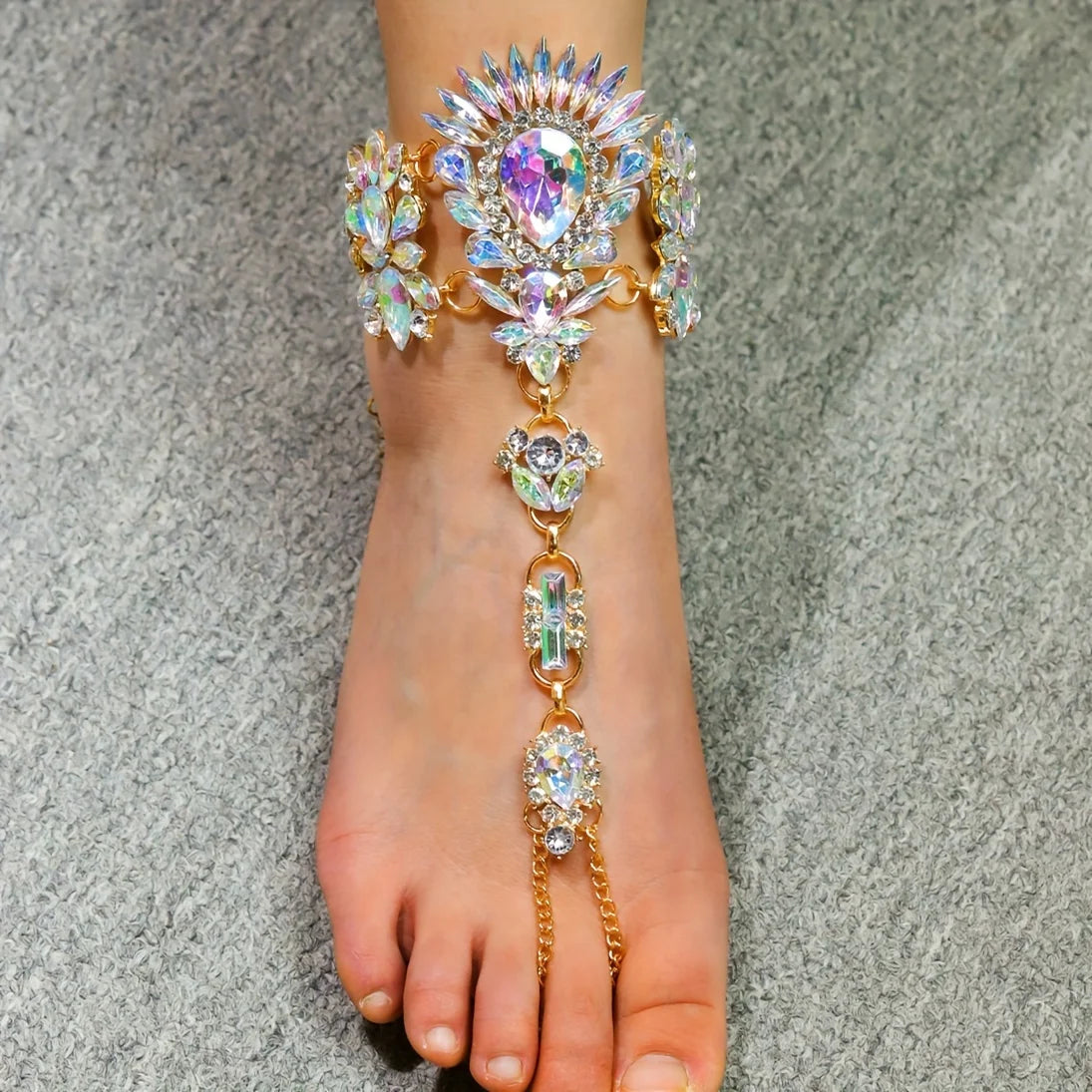 Anklet Colorful Faux Crystal Beach Accessories.