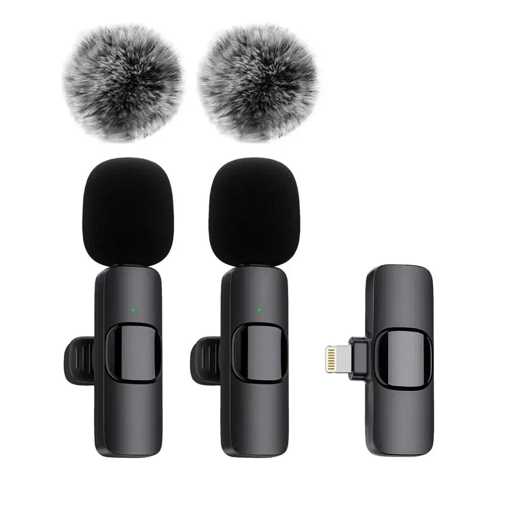 Wireless Lavalier Microphone Audio Video Recording.