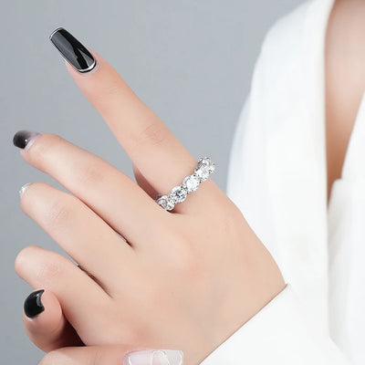 925 Sterling Silver Diamond Wedding Ring