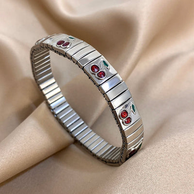 Pepper Cherry Pendant Elastic Bangles Bracelets.
