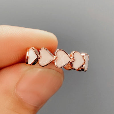 Heart Rings Rose Gold Color.