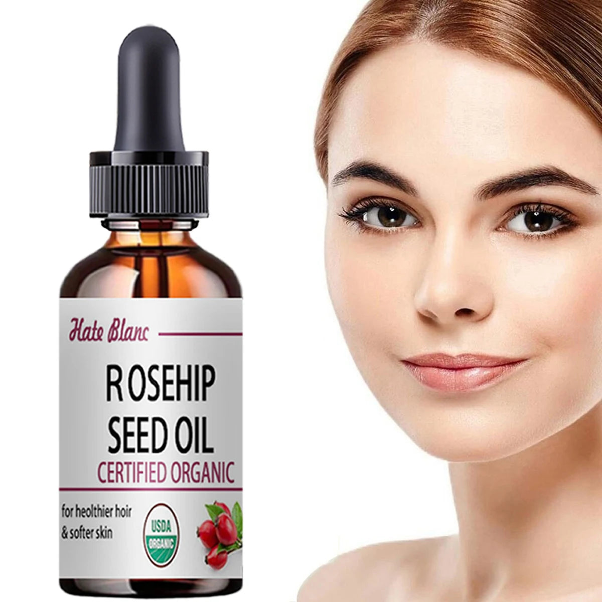 Pure Essential Oils Rosehip Oil Moisturizing Brighten Skin Color.