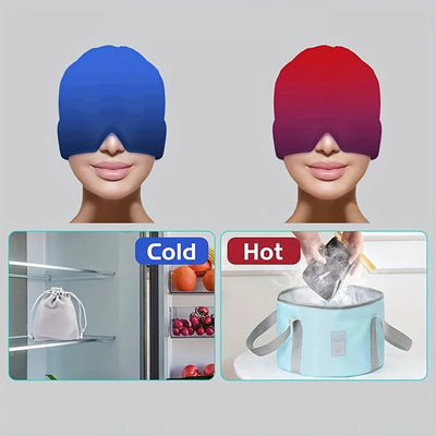 Head Massager Cap Gel Hot Cold Therapy.