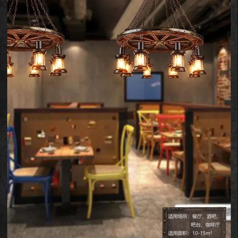 Wheel Pendant lights Metallic luster Hanging Lamps.