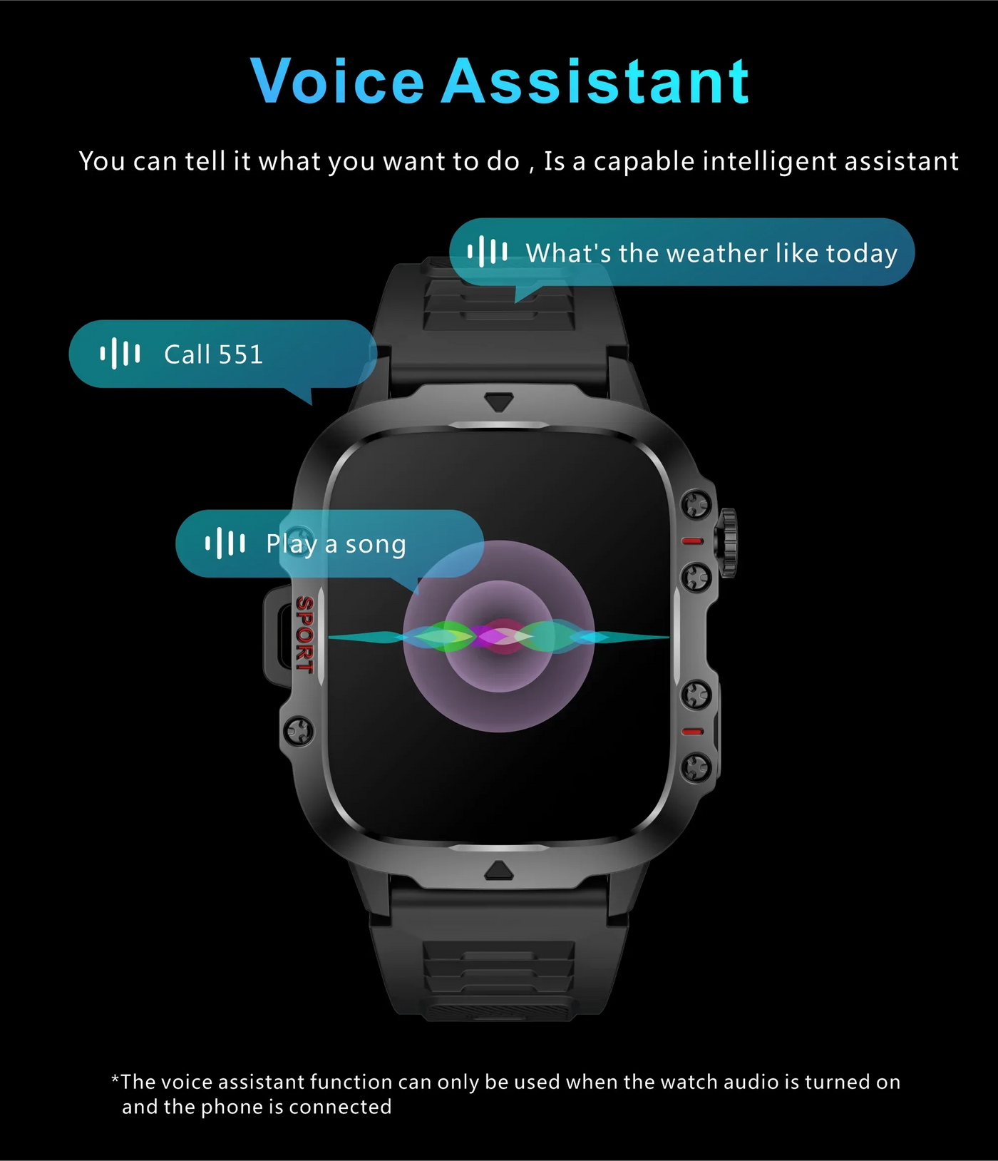Smartwatch Waterproof Bluetooth Call Ai Voice.