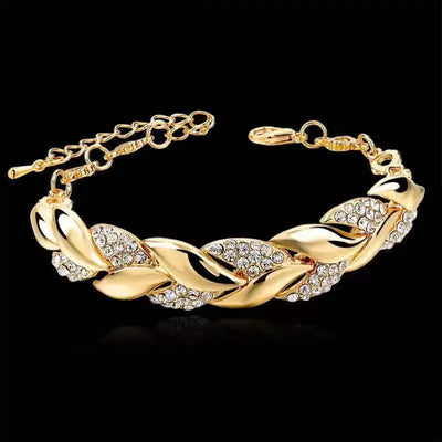 Luxury Love Braided Leaf Bracelet.